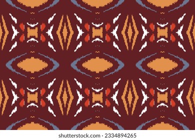 Motif Ikat Seamless Pattern Embroidery Background. Ikat Design Geometric Ethnic Oriental Pattern Traditional. Ikat Aztec Style Abstract Design for Print Texture,fabric,saree,sari,carpet.