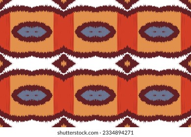 Motif Ikat Seamless Pattern Embroidery Background. Ikat Chevron Geometric Ethnic Oriental Pattern traditional.aztec Style Abstract Vector design for Texture,fabric,clothing,wrapping,sarong.