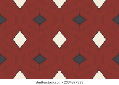 Motif Ikat Seamless Pattern Embroidery Background. Ikat Frame Geometric Ethnic Oriental Pattern traditional.aztec Style Abstract Vector design for Texture,fabric,clothing,wrapping,sarong.