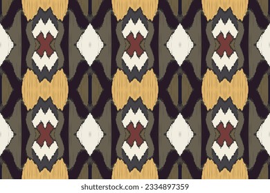 Motif Ikat Fondo De Bordado De Patrón Sin Marea. Patrón oriental geométrico de la etnia ikat Damask tradicional. Diseño abstracto de estilo azteca Ikat para textura impresa, tela, sari, alfombra.