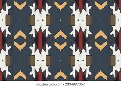 Motif Ikat Fondo De Bordado De Patrón Sin Marea. Diseño de Ikat Diseño Geométrico Étnico Oriental Patrón tradicional.Estilo azteca Abstracto Diseño de vectores para Textura, tela, ropa, envoltura, sarong.