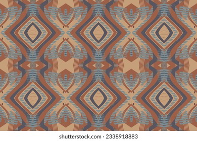 Motif Ikat Fondo De Bordado De Patrón Sin Marea. Patrón oriental geométrico floral Ikat tradicional. Diseño abstracto de estilo azteca Ikat para textura impresa, tela, sari, alfombra.