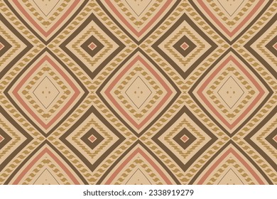 Motif Ikat Seamless Pattern Embroidery Background. Ikat Triangle Geometric Ethnic Oriental Pattern Traditional. Ikat Aztec Style Abstract Design for Print Texture,fabric,saree,sari,carpet.