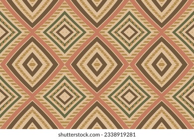 Motif Ikat Seamless Pattern Embroidery Background. Ikat Triangle Geometric Ethnic Oriental Pattern traditional.aztec Style Abstract Vector design for Texture,fabric,clothing,wrapping,sarong.