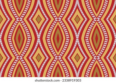 Motif Ikat Fondo De Bordado De Patrón Sin Marea. Ikat Imprime el patrón geométrico oriental tradicional. Estilo azteca Abstracto Diseño vectorial para textura, tela, ropa, envoltura, sarong.