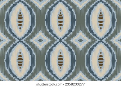 Motif Ikat Seamless Pattern Embroidery Background. Ikat Stripe Geometric Ethnic Oriental Pattern traditional.aztec Style Abstract Vector design for Texture,fabric,clothing,wrapping,sarong.