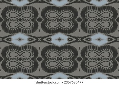 Motif Ikat Seamless Pattern Embroidery Background. Ikat Prints Geometric Ethnic Oriental Pattern traditional.aztec Style Abstract Vector design for Texture,fabric,clothing,wrapping,sarong.