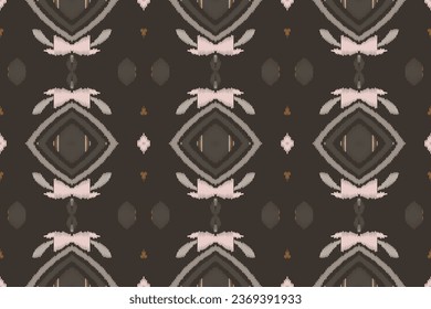Motif Ikat Seamless Pattern Embroidery Background. Ikat Flower Geometric Ethnic Oriental Pattern traditional.aztec Style Abstract Vector design for Texture,fabric,clothing,wrapping,sarong.