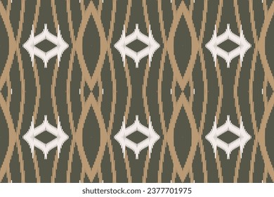 Motif Ikat Seamless Pattern Embroidery Background. Ikat Stripe Geometric Ethnic Oriental Pattern traditional.aztec Style Abstract Vector design for Texture,fabric,clothing,wrapping,sarong.