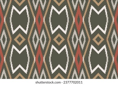 Motif Ikat Stickereihintergrund ohne Muster. Ikat Seamless Geometric Ethnic Oriental Muster traditionellen.aztec Stil Abstrakte Vektordesign für Textur, Stoff, Kleidung, Umhüllung, Sarkong.