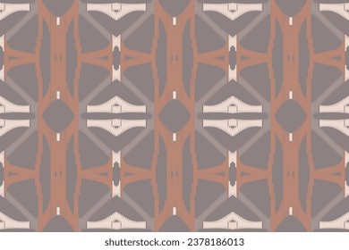 Motif Ikat Seamless Pattern Embroidery Background. Ikat Chevron Geometric Ethnic Oriental Pattern traditional.aztec Style Abstract Vector design for Texture,fabric,clothing,wrapping,sarong.