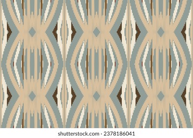 Motif Ikat Seamless Pattern Embroidery Background. Ikat Aztec Geometric Ethnic Oriental Pattern Traditional. Ikat Aztec Style Abstract Design for Print Texture,fabric,saree,sari,carpet.