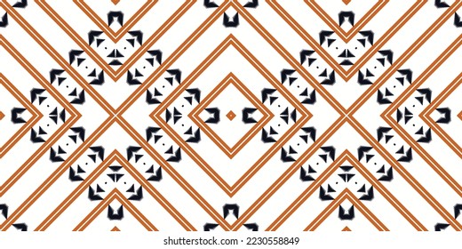 Motif ikat triangle batik textile seamless pattern, Ikat Print digital vector design for Print saree Kurti Borneo Fabric border brush symbols swatches designer