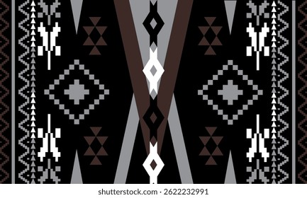 Motif Navajo Ornement geometric Ikat Boho. Motif harmonieux d'Image vectorielle tribale navajo design.