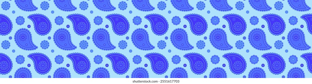 Motif page at stroke wallpaper. Beauty flower with ethnicity paisley. Background sparse of flat design droplet. Herb botany, delicate poster.