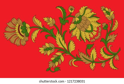 Motif Pattern with Red Background