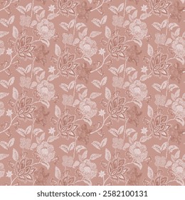 The motif is reminiscent of damask, making it suitable for various applications such as fabric, clothing, or wallpaper. This versatile pattern could also be used for wrapping paper in fashion design 