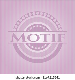 Motif retro style pink emblem