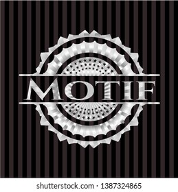 Motif silver shiny badge. Vector Illustration. Mosaic.