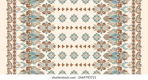 Motifs African boho paisley Floral Ikat pattern embroidery border. Ethnic ikat floral Ethnic Indian Pattern Ikat pattern Ethnic Pattern.Border indian floral Aztec embroidery border seamless patterns.