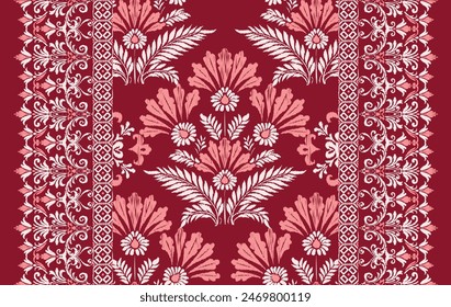 Motifs African boho paisley Floral Ikat pattern embroidery border. Ethnic ikat floral Ethnic Indian Pattern Ikat pattern Ethnic Pattern.Border indian floral Aztec embroidery border seamless patterns.