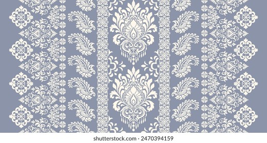 Motifs African boho paisley Floral Ikat pattern embroidery border. Ethnic ikat floral Ethnic Indian Pattern Ikat pattern Ethnic Pattern.Border indian floral Aztec embroidery border seamless patterns.