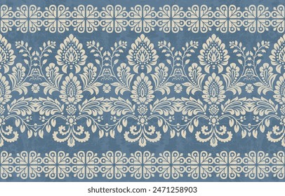 Motivos Boho Africano Paisley Floral Ikat patrón bordado borde. Patrón étnico indio Ikat patrón étnico. Patrón étnico. Patrón étnico. Borde de los patrones sin costuras de bordado azteca floral india.