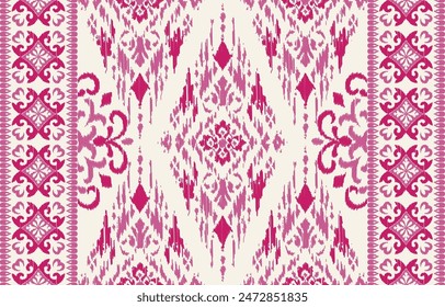 Motifs African boho paisley Floral Ikat pattern embroidery border. Ethnic ikat floral Ethnic Indian Pattern Ikat pattern Ethnic Pattern.Border indian floral Aztec embroidery border seamless patterns.