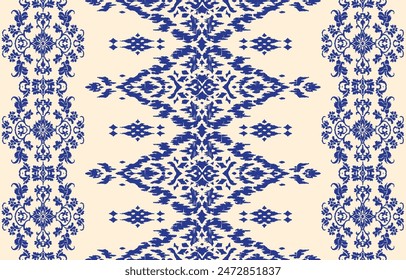 Motifs African boho paisley Floral Ikat pattern embroidery border. Ethnic ikat floral Ethnic Indian Pattern Ikat pattern Ethnic Pattern.Border indian floral Aztec embroidery border seamless patterns.