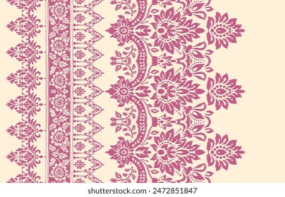 Motifs African boho paisley Floral Ikat pattern embroidery border. Ethnic ikat floral Ethnic Indian Pattern Ikat pattern Ethnic Pattern.Border indian floral Aztec embroidery border seamless patterns.