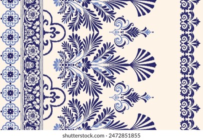 Motifs African boho paisley Floral Ikat pattern embroidery border. Ethnic ikat floral Ethnic Indian Pattern Ikat pattern Ethnic Pattern.Border indian floral Aztec embroidery border seamless patterns.