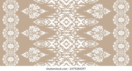 Motifs African boho paisley Floral Ikat pattern embroidery border. Ethnic ikat floral Ethnic Indian Pattern Ikat pattern Ethnic Pattern.Border indian floral Aztec embroidery border seamless patterns.