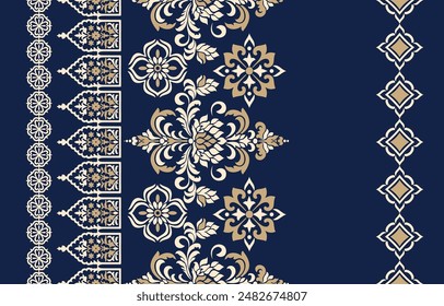 Motifs African boho paisley Floral Ikat pattern embroidery border. Ethnic ikat floral Ethnic Indian Pattern Ikat pattern Ethnic Pattern.Border indian floral Aztec embroidery border seamless patterns.