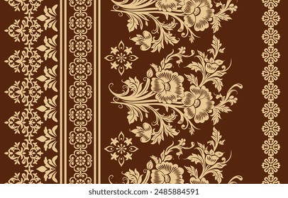 Motifs African boho paisley Floral Ikat pattern embroidery border. Ethnic ikat floral Ethnic Indian Pattern Ikat pattern Ethnic Pattern.Border indian floral Aztec embroidery border seamless patterns.