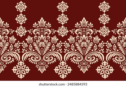 Motifs African boho paisley Floral Ikat pattern embroidery border. Ethnic ikat floral Ethnic Indian Pattern Ikat pattern Ethnic Pattern.Border indian floral Aztec embroidery border seamless patterns.