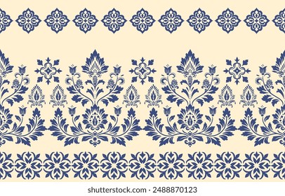 Motifs African boho paisley Floral Ikat pattern embroidery border. Ethnic ikat floral Ethnic Indian Pattern Ikat pattern Ethnic Pattern.Border indian floral Aztec embroidery border seamless patterns.