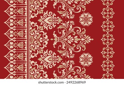 Motifs African boho paisley Floral Ikat pattern embroidery border. Ethnic ikat floral Ethnic Indian Pattern Ikat pattern Ethnic Pattern.Border indian floral Aztec embroidery border seamless patterns.