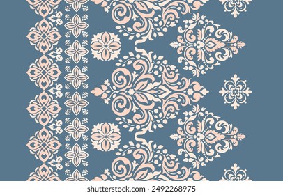 Motifs African boho paisley Floral Ikat pattern embroidery border. Ethnic ikat floral Ethnic Indian Pattern Ikat pattern Ethnic Pattern.Border indian floral Aztec embroidery border seamless patterns.