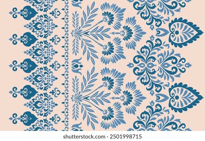 Motifs African boho paisley Floral Ikat pattern embroidery border. Ethnic ikat floral Ethnic Indian Pattern Ikat pattern Ethnic Pattern.Border indian floral Aztec embroidery border seamless patterns.