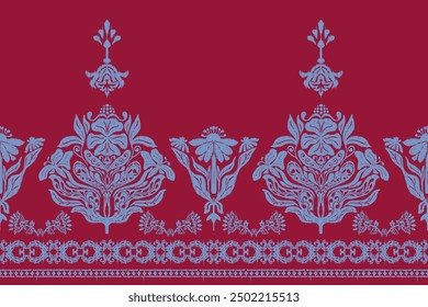 Motifs African boho paisley Floral embroidery Ikat pattern border. Ethnic ikat floral Ethnic Indian Pattern Ikat pattern Ethnic Pattern.Border indian floral Aztec embroidery border seamless patterns.