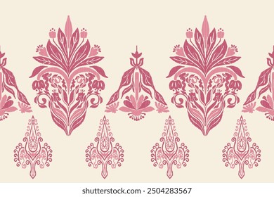 Motifs African boho paisley Floral embroidery Ikat pattern border. Ethnic ikat floral Ethnic Indian Pattern Ikat pattern Ethnic Pattern.Border indian floral Aztec embroidery border seamless patterns.
