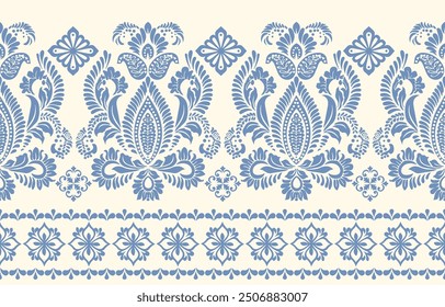 Motifs African boho paisley Floral Ikat pattern embroidery border. Ethnic ikat floral Ethnic Indian Pattern Ikat pattern Ethnic Pattern.Border indian floral Aztec embroidery border seamless patterns.