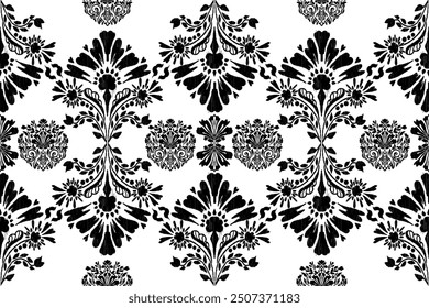 Motifs African boho paisley Floral embroidery Ikat pattern border. Ethnic ikat floral Ethnic Indian Pattern Ikat pattern Ethnic Pattern.Border indian floral Aztec embroidery border seamless patterns.