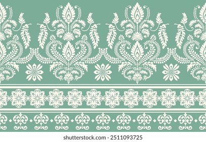 Motifs African boho paisley Floral Ikat pattern embroidery border. Ethnic ikat floral Ethnic Indian Pattern Ikat pattern Ethnic Pattern.Border indian floral Aztec embroidery border seamless patterns.