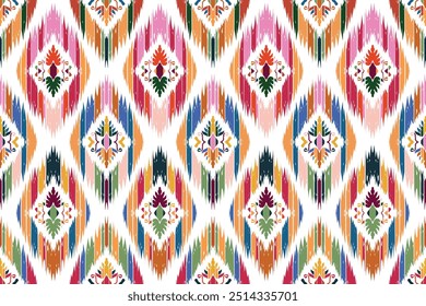 Motive African boho paisley Floral Ikat Muster Stickerei Grenze."Dieser Inhalt wurde mit Vektorgrafik-Tools und Software erstellt, nicht von AI generiert"