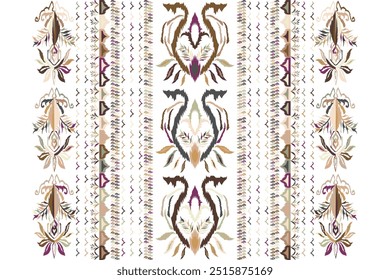 Motivos Boho africano paisley Floral Ikat patrón bordado frontera. Ethnic ikat floral Ethnic Indian Pattern."Este contenido fue creado usando herramientas de dibujo de Vectores y software, no generado por IA"