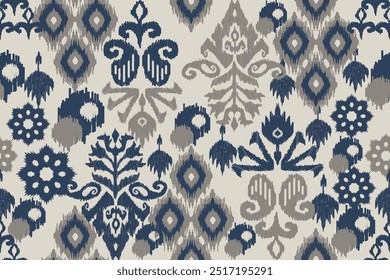 Motivos Africano boho paisley Floral Ikat padrão bordado fronteira. Etnia ikat floral padrão étnico indiano padrão Ikat Padrão étnico.Borda floral indiano bordado asteca borda sem costura padrões.