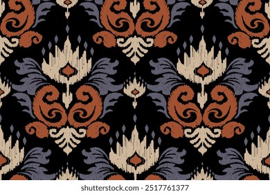 Motifs African boho paisley Floral Ikat pattern embroidery border. Ethnic ikat floral Ethnic Indian Pattern Ikat pattern Ethnic Pattern.Border indian floral Aztec embroidery border seamless patterns.