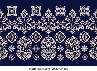 Motifs African boho paisley Floral Ikat pattern embroidery border. Ethnic ikat floral Ethnic Indian Pattern Ikat pattern Ethnic Pattern.Border indian floral Aztec embroidery border seamless patterns.