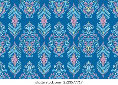 Motifs African boho paisley Floral Ikat pattern embroidery border. Ethnic ikat floral Ethnic Indian Pattern Ikat pattern Ethnic Pattern.Border indian floral Aztec embroidery border seamless patterns.